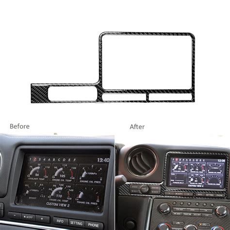 Carbon Fiber Interior GPS Navigation Panel Cover For Nissan GT R R35