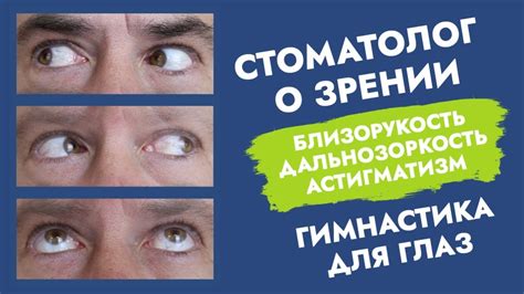 Стоматолог о зрении. Близорукость. Дальнозоркость. Астигматизм ...