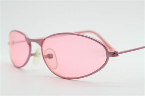 Y2k Vintage Oval Cat Eye Sunglasses Pink Metal Frame With Etsy Uk