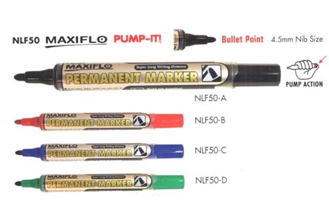 Permanent Markers NLF50 Maxiflo Pump It Bullet Point SM Stationery