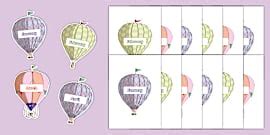 Editable Hot Air Balloon Birthday Chart Display Pack