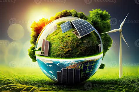illustration of Green enterprises that rely on renewable energy can