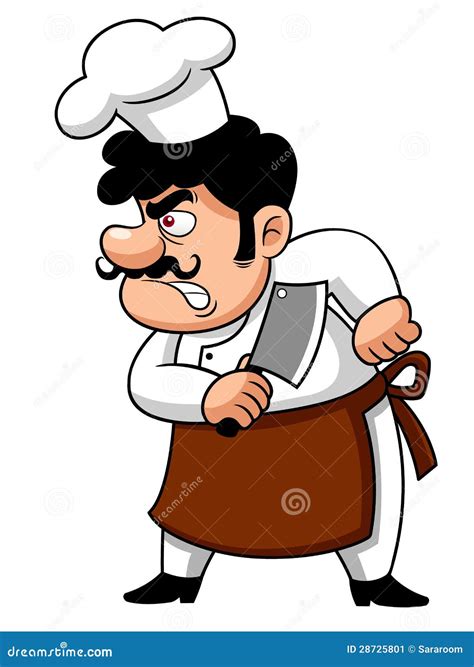 Cartoon Chef Angry Stock Image Image