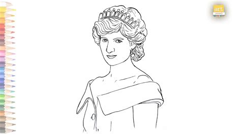 Princess Diana Drawing How To Draw Diana Drawing Step By Step Youtube