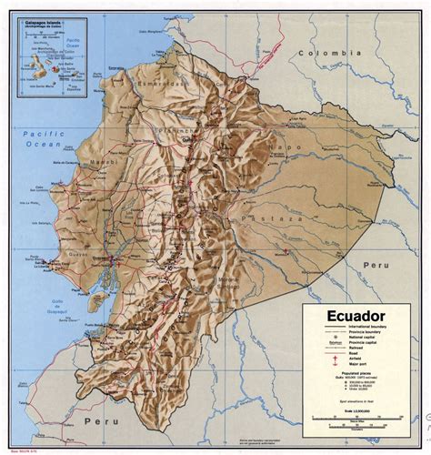 Large Detailed Political And Administrative Map Of Ecuador With Relief