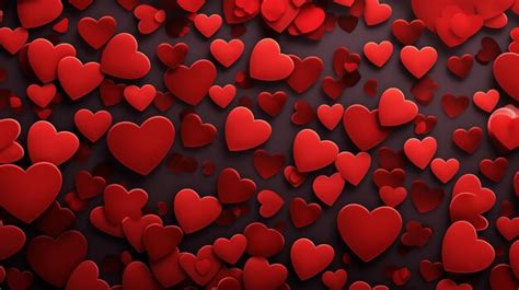 Premium Photo Valentines Day Red Hearts Banner Background