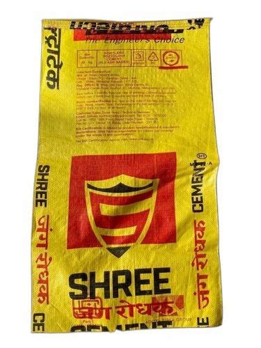 Yellow Base Polypropylene Empty Printed PP Cement Bag Storage