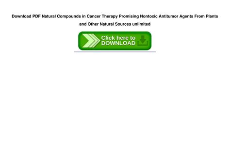 Ppt Download Pdf Natural Compounds In Cancer Therapy Promising