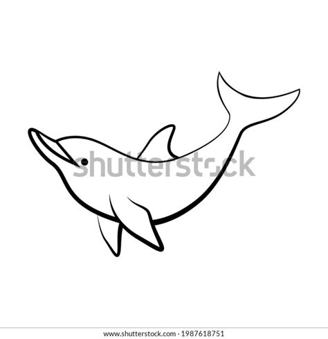 Line Art Vector Illustration Dolphin Stock Vector (Royalty Free ...