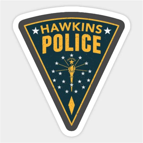 Stranger Things Hawkins Police Department Badge Distressed Grunge