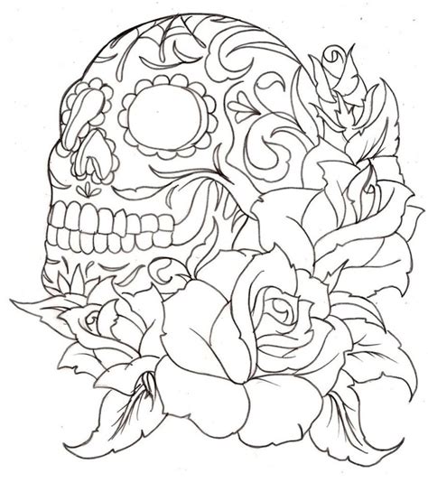 Sugar Skull And Rose Drawing At Getdrawings Free Download