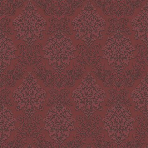 Contemporary Damask By Metropolitan Stories Crimson Wallpaper