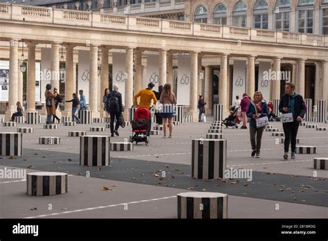 Colonnes De Buren Art Installation In The Courtyard Of Palais Royal