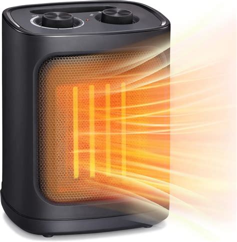 Portable Electric Space Heater 1500W with Thermostat - Safe, Quiet ...