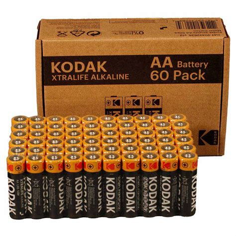 Kodak XTRALIFE AA Alkaline Battery 60 Units Black Dressinn