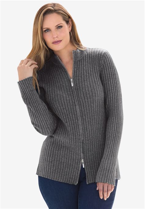 Ribbed Zipper Cardigan Onestopplus