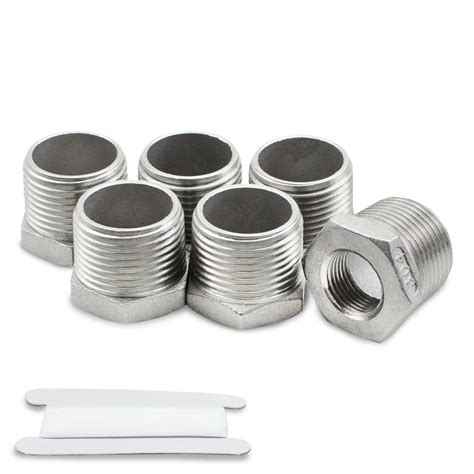 Bwintech 3 Pcs 1 2 Male To 1 4 Female BSP Thread Stainless Hex