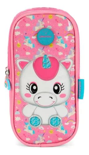 Lapicera Luxcel Estojo Duplo Escolar Unicornio Baby Pink Luxcel Color