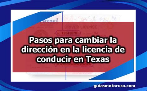 ᐈ Pasos Para Cambiar La Dirección En La Licencia De Conducir En Texas Guíasmotorusa