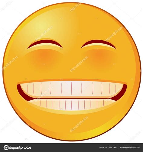 Yellow emoji with grin smile vector icon — Stock Vector © webstocker #168672964