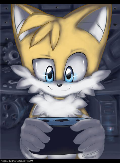 Tails playing sega by Akusuru on DeviantArt