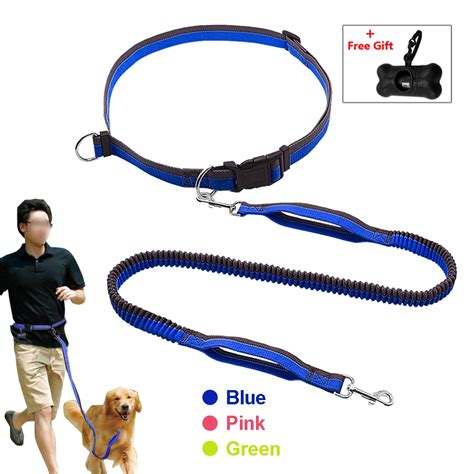 Hands Free Dog Leash Free Control Waist Dogs Bungee Retractable Leashes