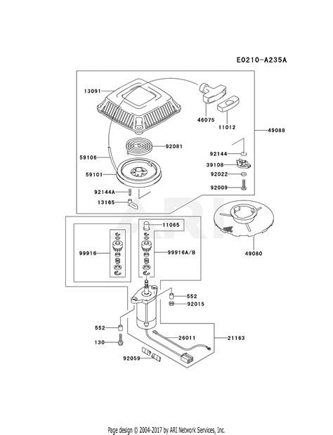 Kawasaki FC150V FS31 4 Stroke Engine FC150V Parts Diagram For STARTER