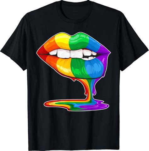 Gay Pride LGBT Regenbogen Kuss Mund Homosexuell Kleidung T Shirt Amazon De Bekleidung