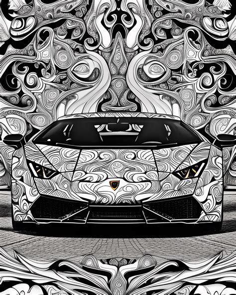 Lamborghini Huracan Coloring Page · Creative Fabrica