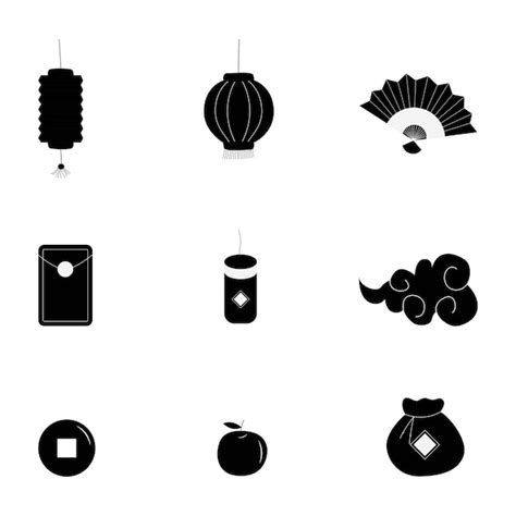 Premium Vector Black Ornaments Collection For Chinese New Year