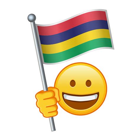 Emoji with Mauritius flag Large size of yellow emoji smile 42151494 Vector Art at Vecteezy