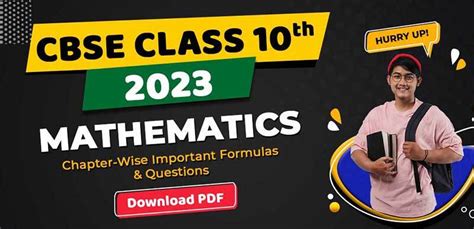 Cbse Class 10th Mathematics 2023 Chapter Wise Important Formulas And Questions Download Pdf