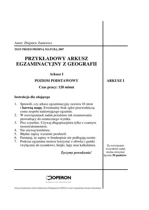 PDF PRZYKADOWY ARKUSZ EGZAMINACYJNY Z GEOGRAFIIfs Siteor Kogeo