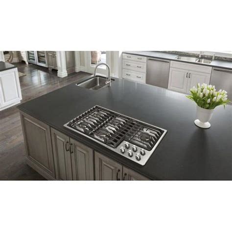 Whirlpool 36 JX3 Gas Downdraft Cooktop in Black | Nebraska Furniture Mart