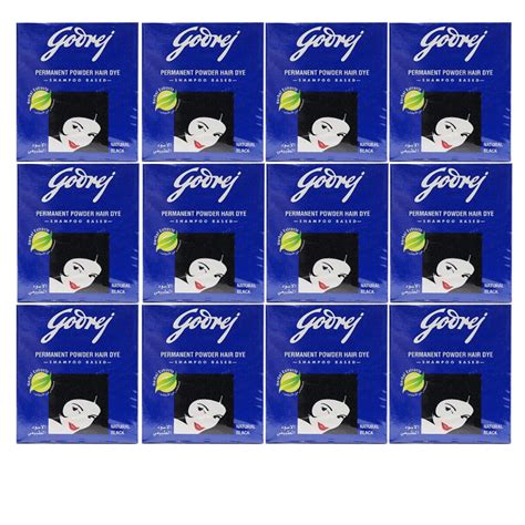 Pack Of 12 Godrej Permanent Powder Hair Dye Herbal Extracts Natural