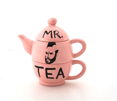 Mr T Tea For One Teapot And Cup Set Pink By LennyMud On Etsy