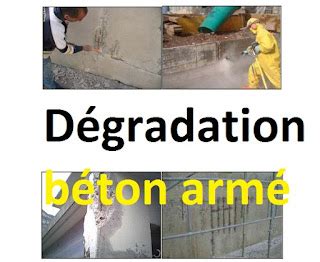 Dégradation béton armé causes Cours génie civil Outils livres