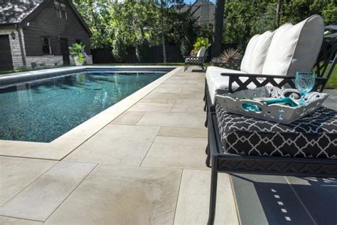 Create Outstanding Pool Decks with these Concrete Pavers and Coping Units | Unilock | Travertine ...