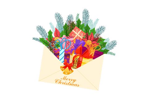 T Card Envelope Vector Art Png Christmas Card With T Box In