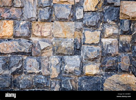 Blue Brick Walls Built Of Large Stones Blue Stones Stock Photo Alamy