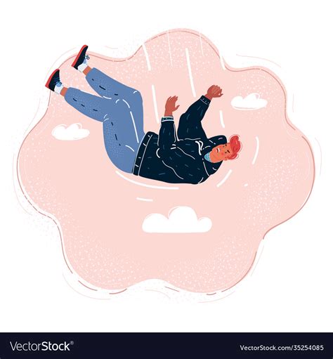 Young Man Falling From Sky Royalty Free Vector Image