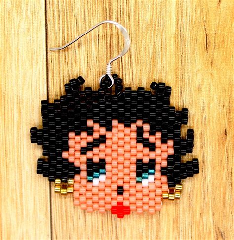 Betty Boop Earrings Beaded Betty Boop Earrings Miyuki Etsy