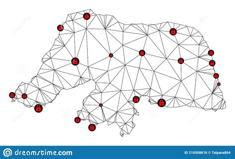 Lockdown Polygonal Carcass Mesh Vector Map Of Rio Grande Do Norte State