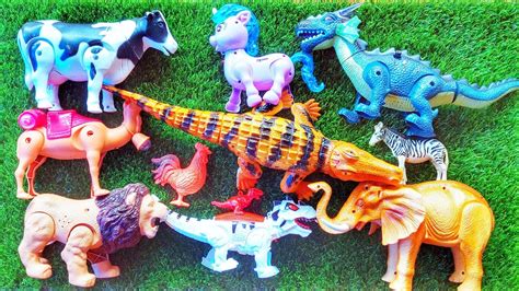 Menemukan Harta Karun Mainan Buaya Hidup Sapi Dinosaurus Naga Singa