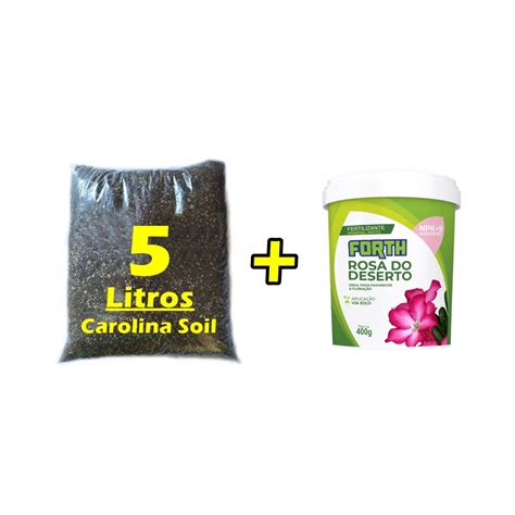 Kit Substrato Carolina Soil 5 Litros Fertilizante Rosa Do Deserto