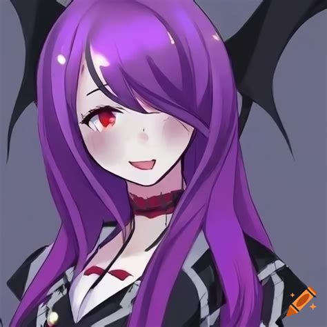 Anime Girl In Vampire Costume With Purple Hair On Craiyon