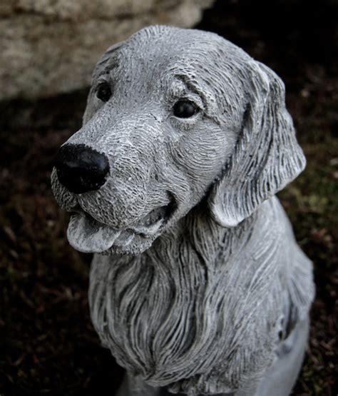 Golden Retriever Statue Golden Dog Memorial by WestWindHomeGarden