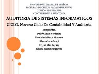 TECNICAS DE LA AUDITORIA DEL SISTEMA INFORMATICO PPT Descarga Gratuita