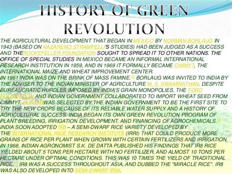 Presentation Of Green Revolution