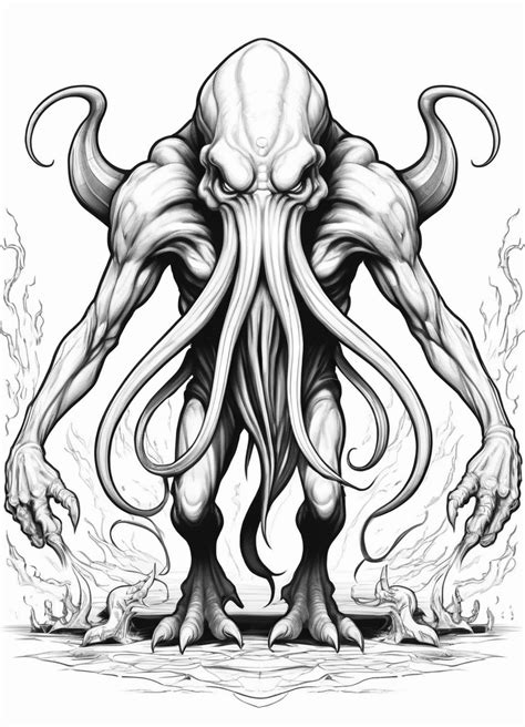 Dibujos Para Imprimir Y Colorear De Cthulhu From Abyss